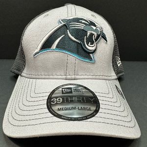 New Era Carolina Panthers Team Gray 39thiry Stretch Fit Hat M/L NWT